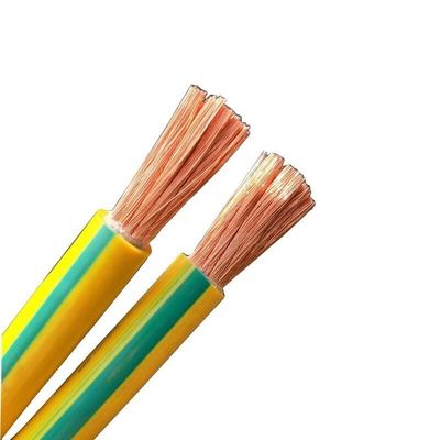 السلك الكهربائي PVC BVR 10mm 16mm موصل مرن عالي مع العزل باللون الأصفر