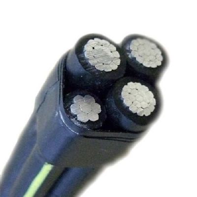 كابل الألومنيوم المعزول XLPE المجمّع جويًا 4 قلب 16mm 35mm 95mm للجهد المنخفض